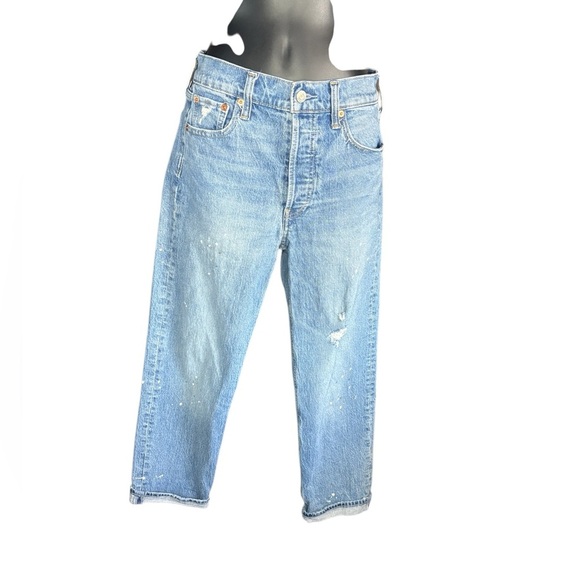 GAP women’s Cheeky Straight High Rise Jean's size 27 /  4R distressed button fly - Picture 1 of 6